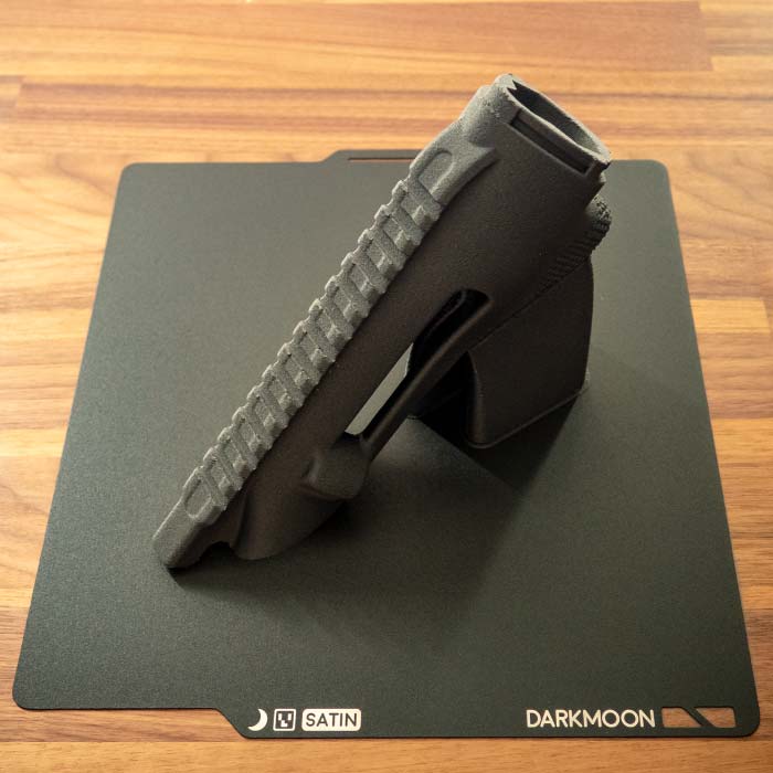 Bambu Lab Satin Build Plate by Darkmoon 3D with Very Cool 3D Print on it